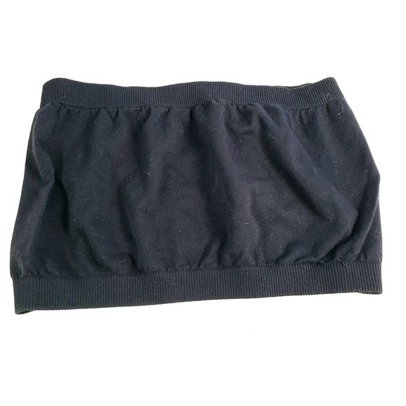 Womans Strapless Bandeau Tube Top Elastic Stretch Crop Solid Black - Picture 1 of 5